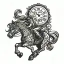 time is a pony ride tattoo design idea
