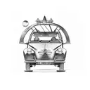 Citroen 2cv traveling around the globe in South America  tattoo design idea