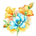 Coca Cola gay pride California poppies blooming tattoo design idea