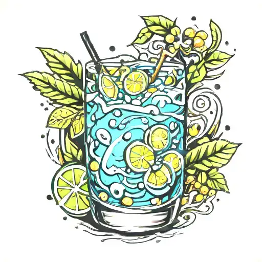 gin tonic tattoo design idea
