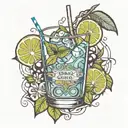 gin tonic tattoo design idea