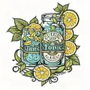 gin tonic tattoo design idea