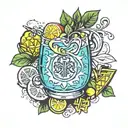 gin tonic tattoo design idea