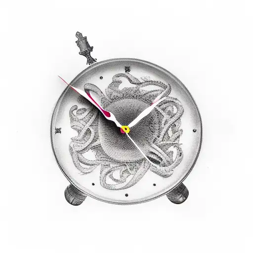 melting clock  tattoo design idea