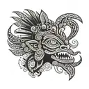 Aztec alien tattoo design idea