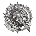 Aztec alien tattoo design idea