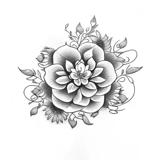 jasmin flower tattoo design idea
