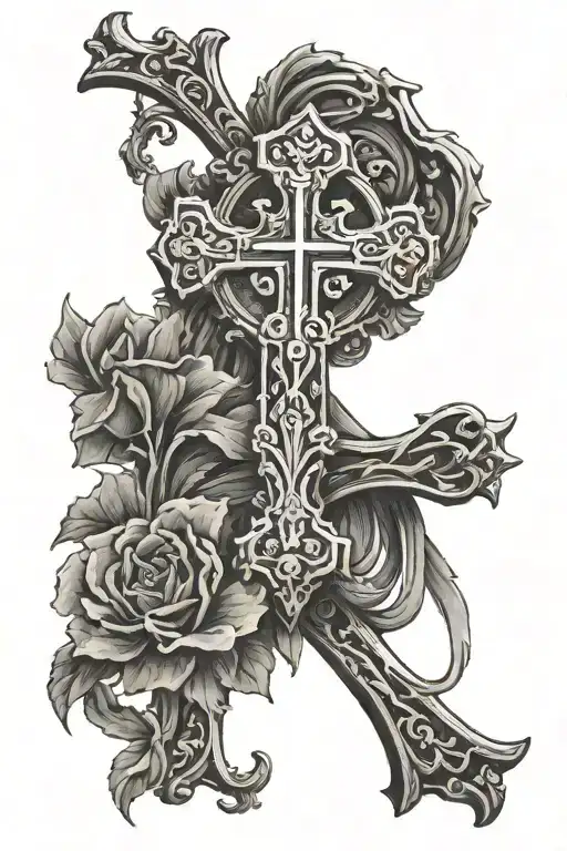 orthodox cross  tattoo design idea