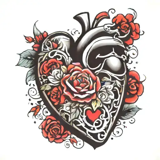 143 inside a heart tattoo design idea