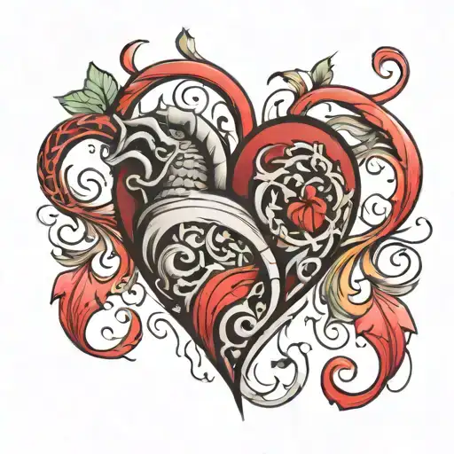 143 inside a heart shape tattoo design idea