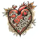 143 inside a heart tattoo design idea