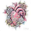 143 inside a heart tattoo design idea