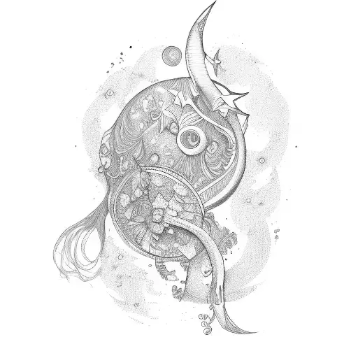 Aquarius Taurus wedding tattoo design idea