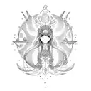 Aquarius Taurus wedding tattoo design idea