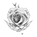 rose with last name cha  tattoo design idea