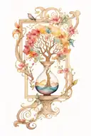 hourglass tree of life with intricate tattoo design idea