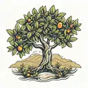 olive tree  in heaven tattoo design idea