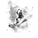 snowboard  tattoo design idea