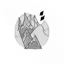 snowboard mountain tattoo design idea