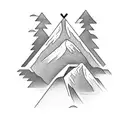 snowboard mountain tattoo design idea
