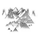snowboard mountain tattoo design idea