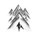 snowboard mountain snow tattoo design idea