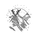 snowboard mountain snow tattoo design idea