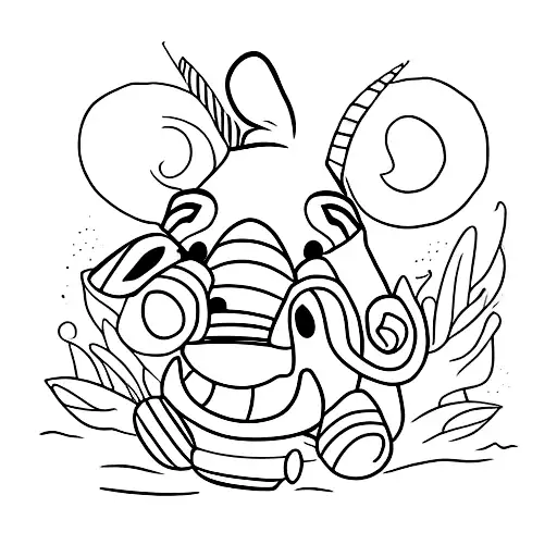 black and white eeyore  tattoo design idea
