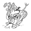 black and white eeyore  tattoo design idea