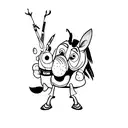 black and white eeyore  tattoo design idea