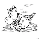 black and white eeyore  tattoo design idea