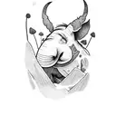 black and white eeyore  tattoo design idea