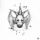black and white eeyore  tattoo design idea