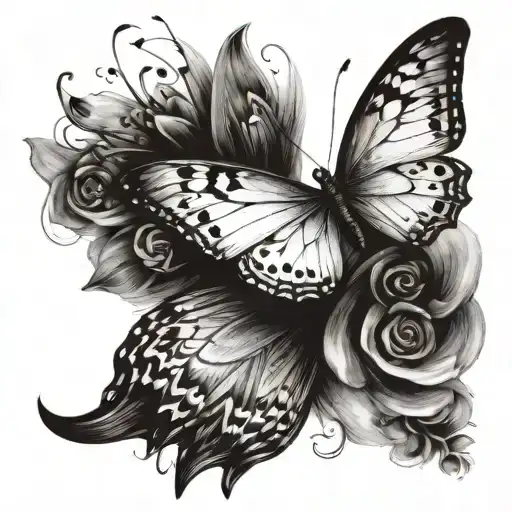Have butterfly half smoke tattoo design idea