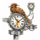 12:20 melting clock over a barbed wire fence  tattoo design idea