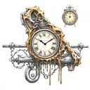 12:20 melting clock over a barbed wire fence  tattoo design idea