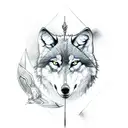wolf and arrow tattoo design idea