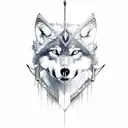 wolf and arrow tattoo design idea