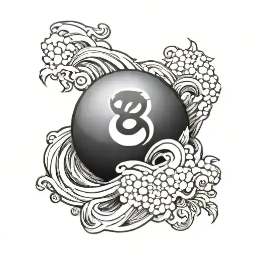 Number 8 Ball tattoo design idea