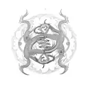 dragon and yin yang tattoo design idea