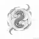 dragon and yin yang tattoo design idea