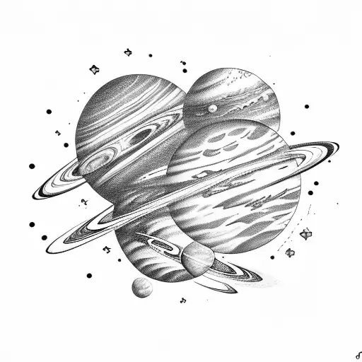 planets tattoo design idea