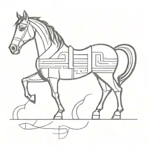 Trojan horse tattoo design idea