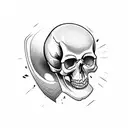 A playing card with a skull illustration instead of the traditional face tattoo design idea