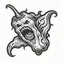 flaming ghost pepper with face tattoo design idea