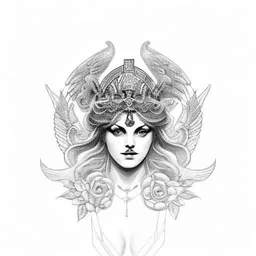 Greek goddess Nyx  tattoo design idea