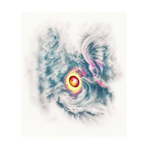 black pearl ship with carina nebula tattoo design idea