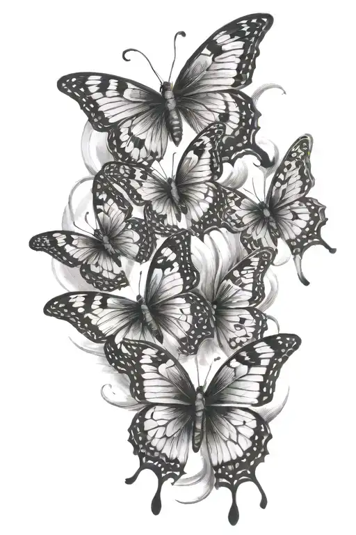 3 butterfly tattoo design idea