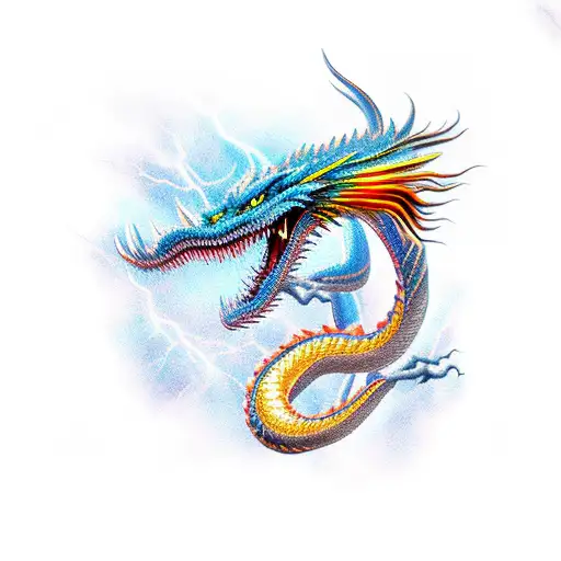 lightning dragon tattoo design idea