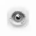 Eye with red cross tattoo design idea